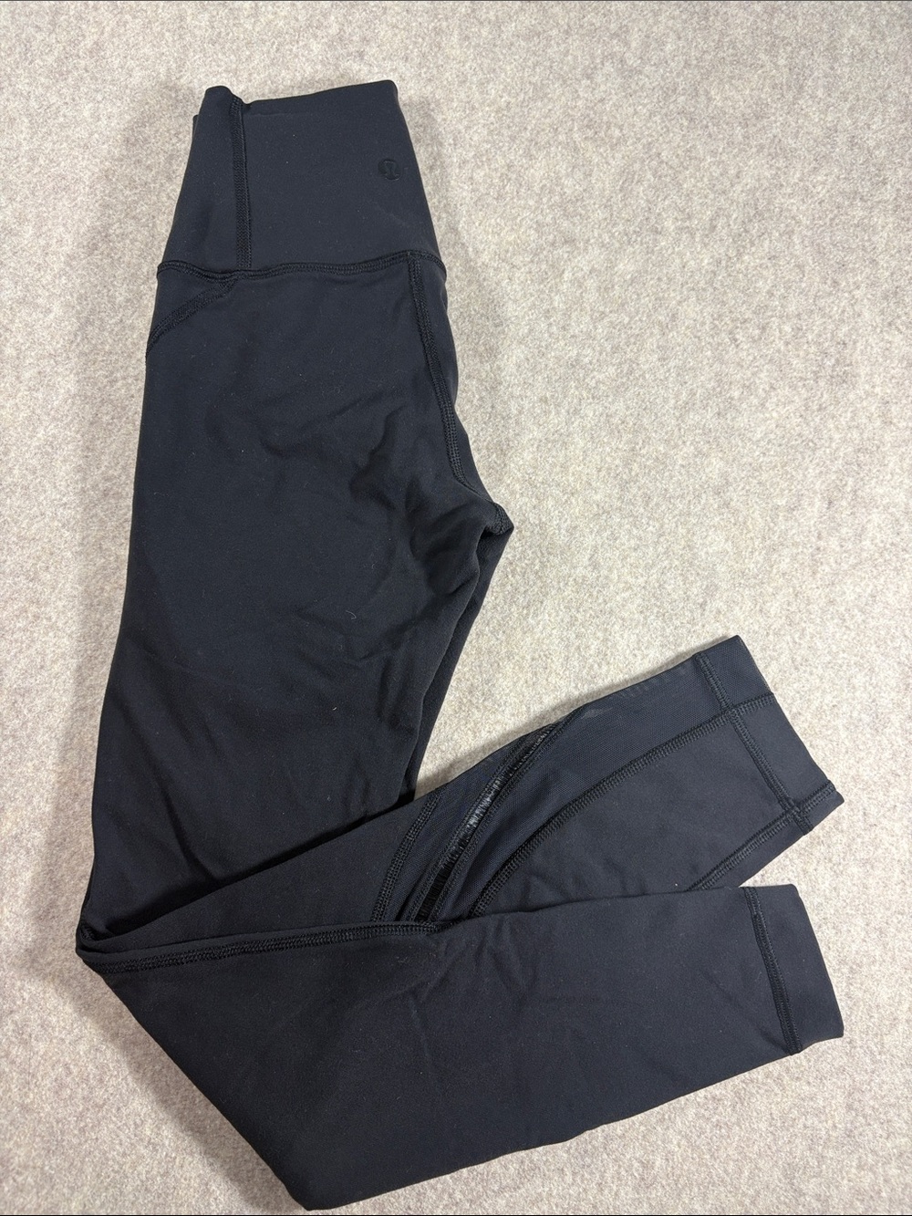 Lululemon To The Beat Tight 24" Black Mesh Zip Pocket 2 EUC
